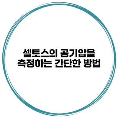 셀토스의 공기압을 측정하는 간단한 방법