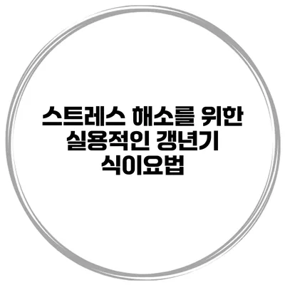 스트레스 해소를 위한 실용적인 갱년기 식이요법
