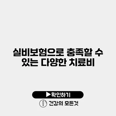 실비보험으로 충족할 수 있는 다양한 치료비