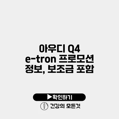 아우디 Q4 e-tron 프로모션 정보, 보조금 포함?