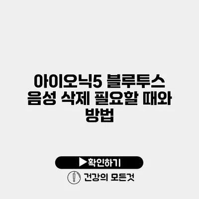아이오닉5 블루투스 음성 삭제 필요할 때와 방법