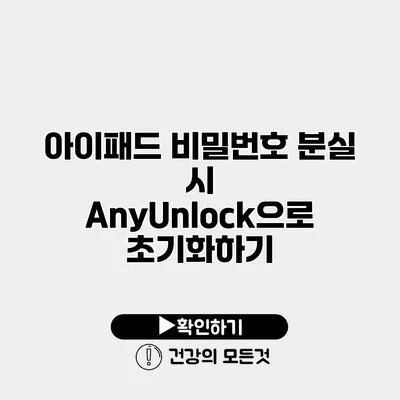 아이패드 비밀번호 분실 시 AnyUnlock으로 초기화하기