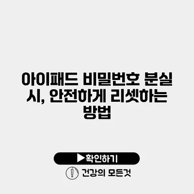 아이패드 비밀번호 분실 시, 안전하게 리셋하는 방법