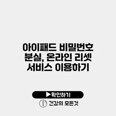아이패드 비밀번호 분실, 온라인 리셋 서비스 이용하기