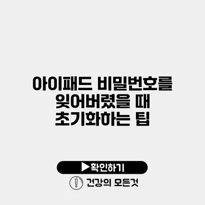 아이패드 비밀번호를 잊어버렸을 때 초기화하는 팁