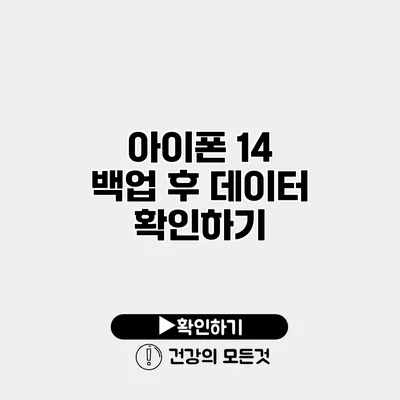아이폰 14 백업 후 데이터 확인하기