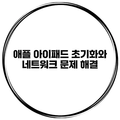 애플 아이패드 초기화와 네트워크 문제 해결