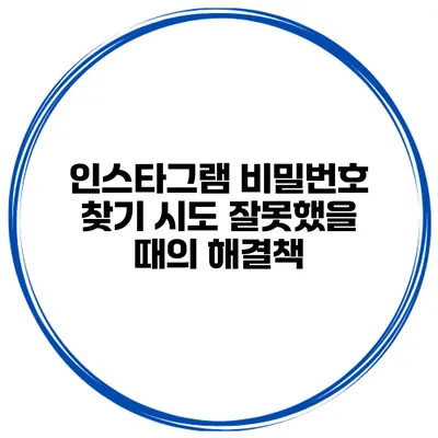 인스타그램 비밀번호 찾기 시도 잘못했을 때의 해결책
