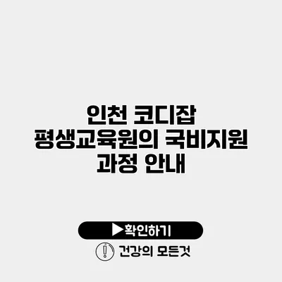 인천 코디잡 평생교육원의 국비지원 과정 안내