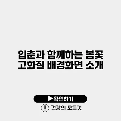입춘과 함께하는 봄꽃 고화질 배경화면 소개