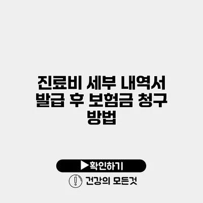 진료비 세부 내역서 발급 후 보험금 청구 방법
