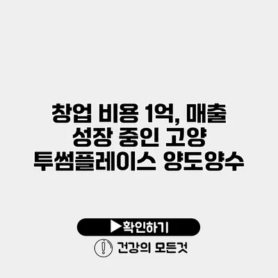 창업 비용 1억, 매출 성장 중인 고양 투썸플레이스 양도양수