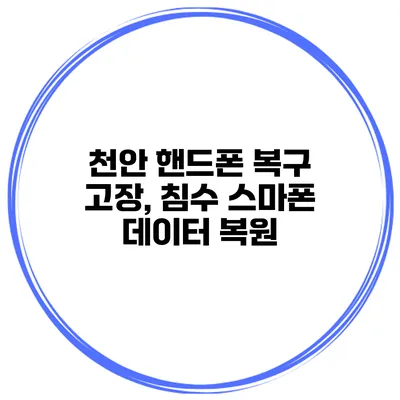 천안 핸드폰 복구 고장, 침수 스마폰 데이터 복원