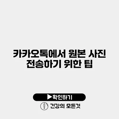 카카오톡에서 원본 사진 전송하기 위한 팁