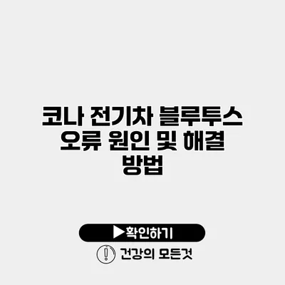 코나 전기차 블루투스 오류 원인 및 해결 방법
