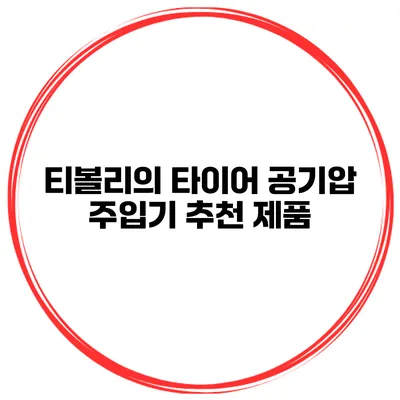 티볼리의 타이어 공기압 주입기 추천 제품