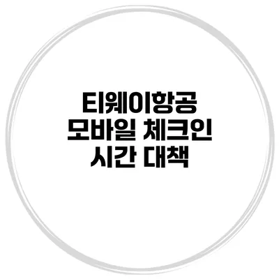티웨이항공 모바일 체크인 시간 대책
