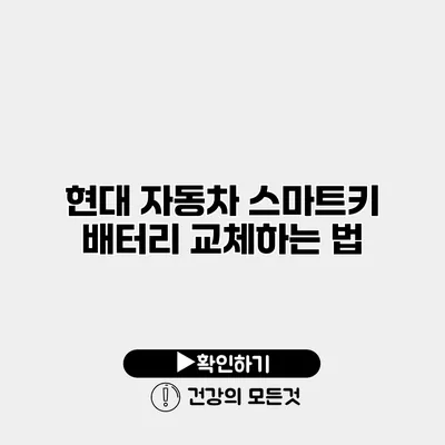 현대 자동차 스마트키 배터리 교체하는 법