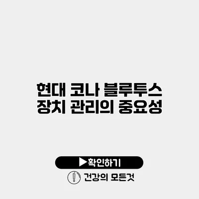 현대 코나 블루투스 장치 관리의 중요성
