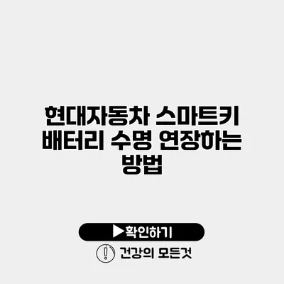 현대자동차 스마트키 배터리 수명 연장하는 방법